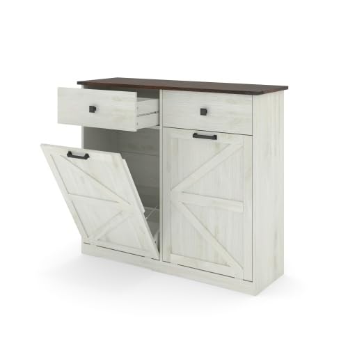Tilt Out Trash Can Cabinet with Drawer Y11400