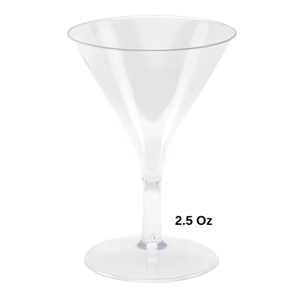 Clear Plastic Martini Cups, 6 Count, 2.50 oz E454374