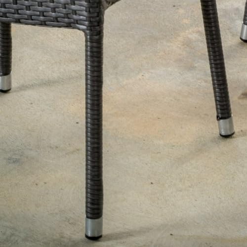 Set of 4 Grey PE Wicker Stackable Armchairs X51656