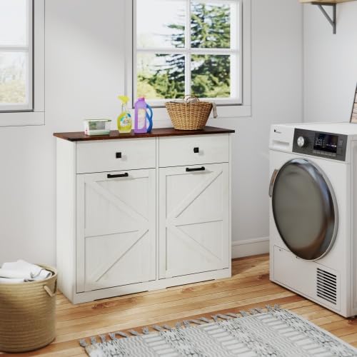 Tilt Out Trash Can Cabinet with Drawer Y11400
