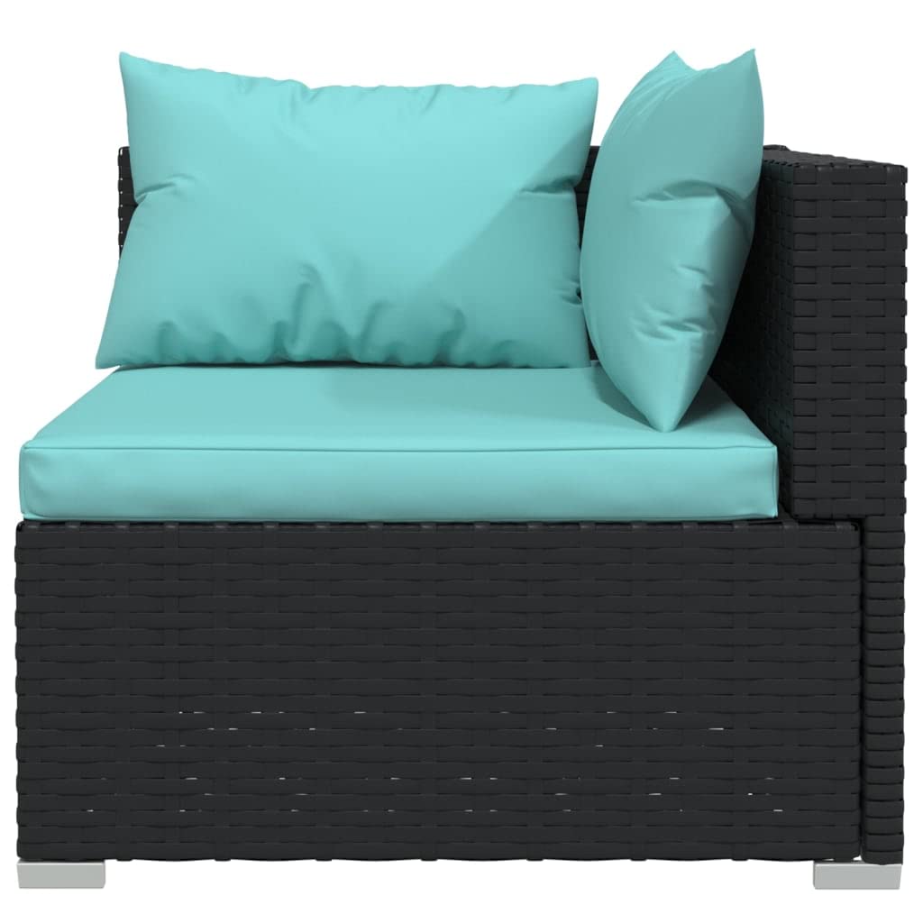 Black 13-Piece PE Rattan Outdoor Sectional Sofa W80266