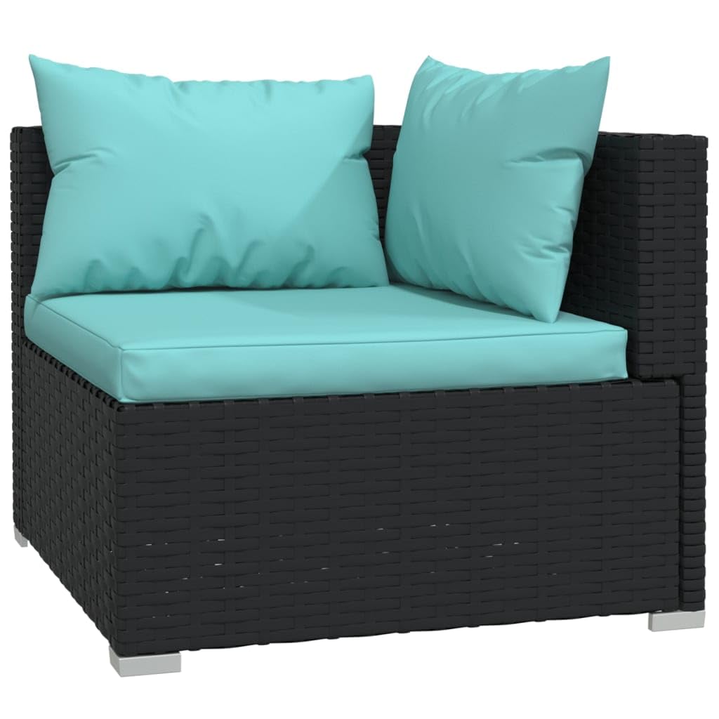 Black 13-Piece PE Rattan Outdoor Sectional Sofa W80266