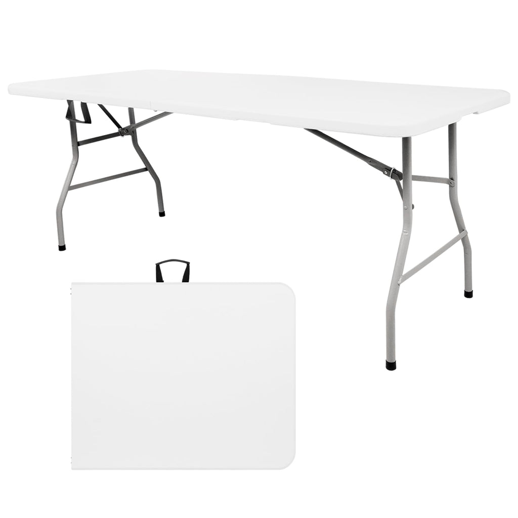 6FT Plastic Folding Table with Lock and Handle G43835