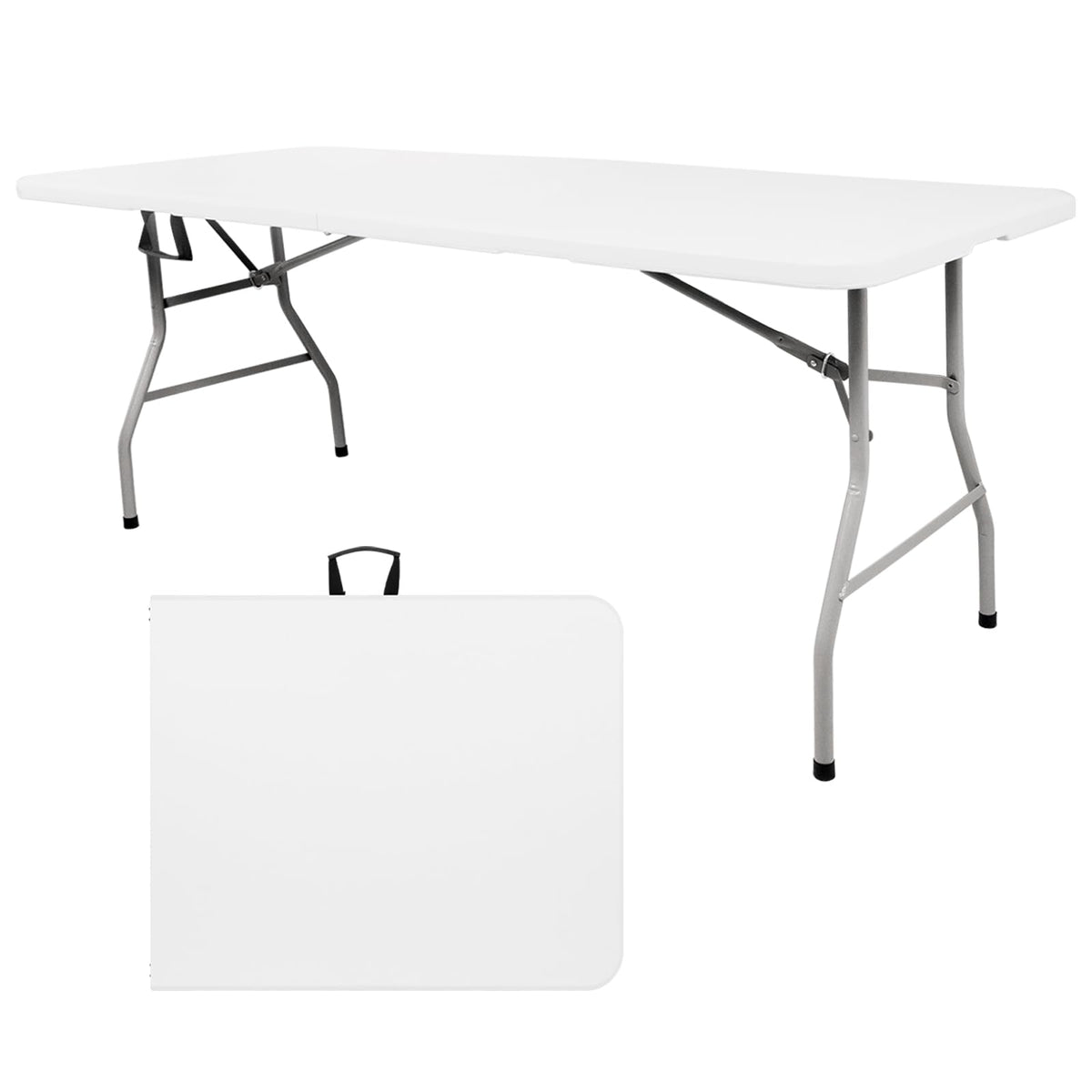 6FT Plastic Folding Table with Lock and Handle G43835