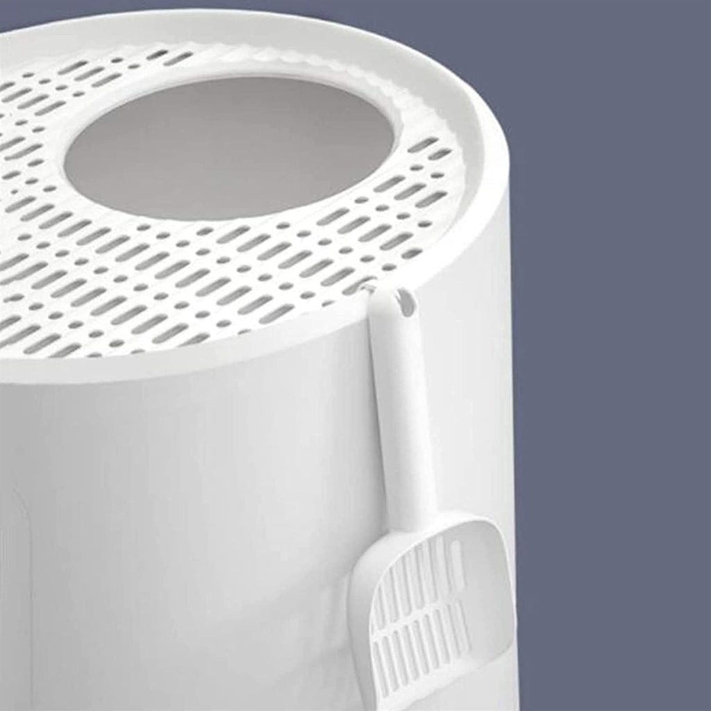 Large White Cat Litter Box with Lid C30990