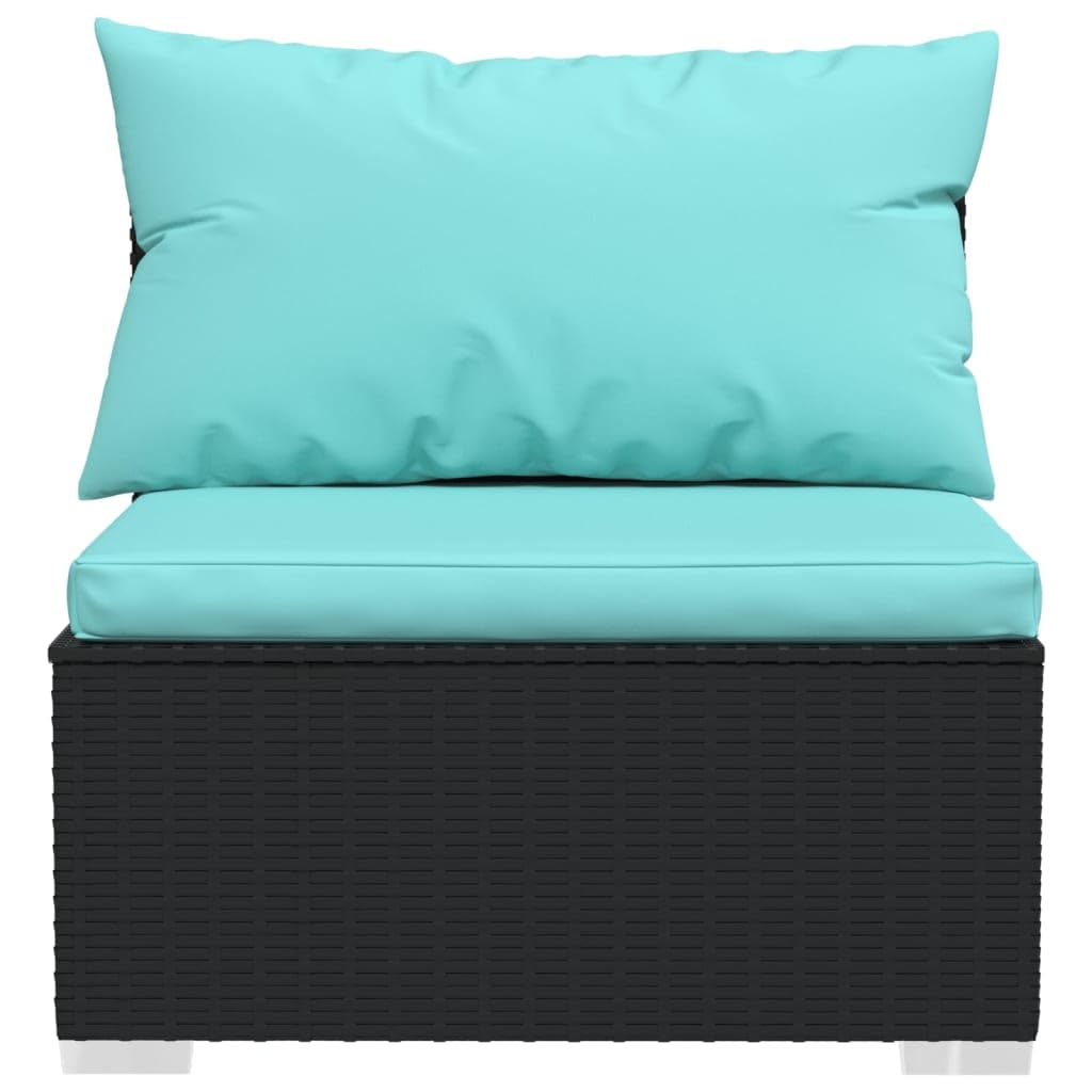 Black 13-Piece PE Rattan Outdoor Sectional Sofa W80266