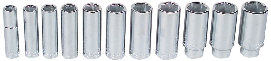 1/2 Inch Drive 11 Piece 6 Point Deep Socket Set R456310