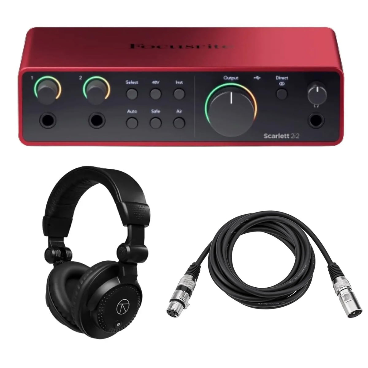 USB Audio Interface with Headphones and Microphone Cable Q7358