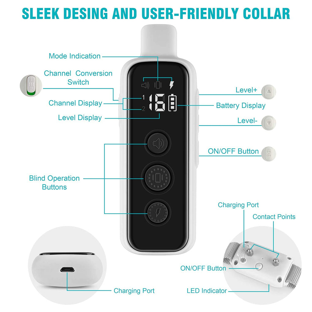 Waterproof Rechargeable Dog Training Collar with Remote R52996