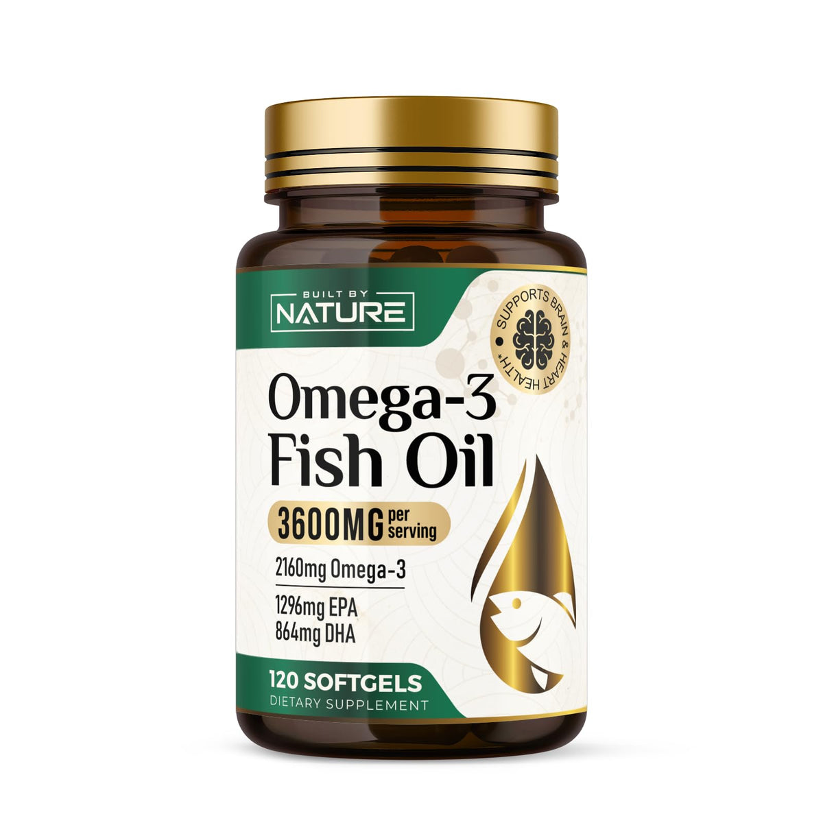 Omega-3 Fish Oil 3600mg 120 Softgels High EPA & DHA C884