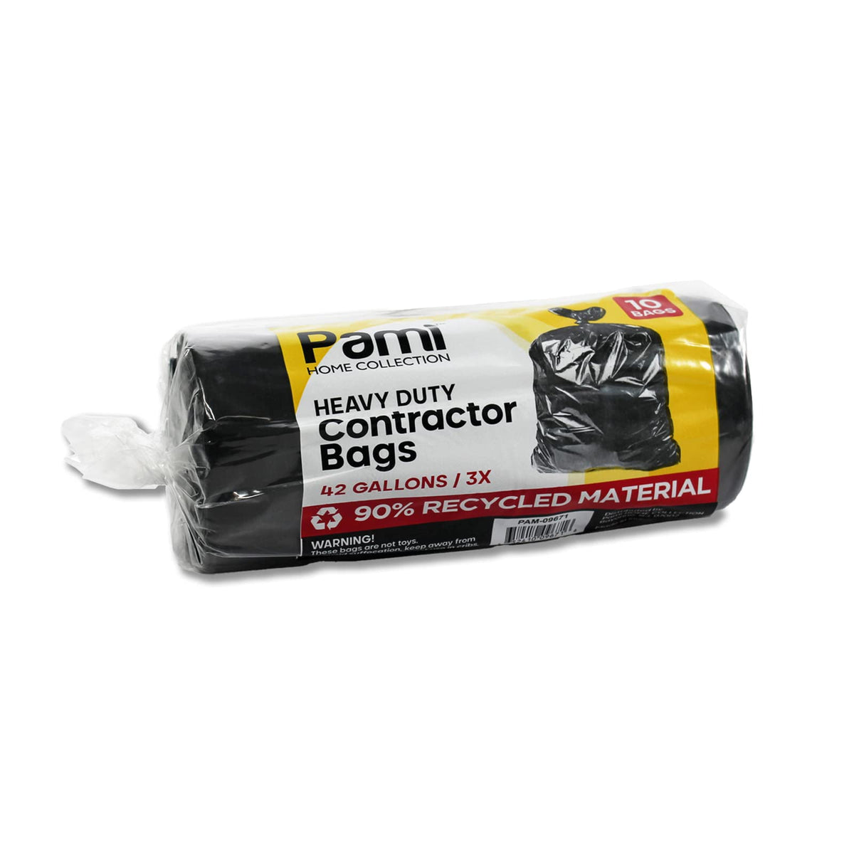 Heavy Duty 42-Gallon Contractor Trash Bags, Tear Resistant, Black, 10 Ct K820951