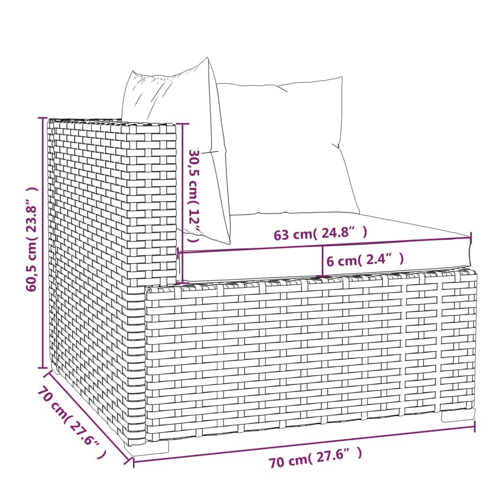 Black 13-Piece PE Rattan Outdoor Sectional Sofa W80266