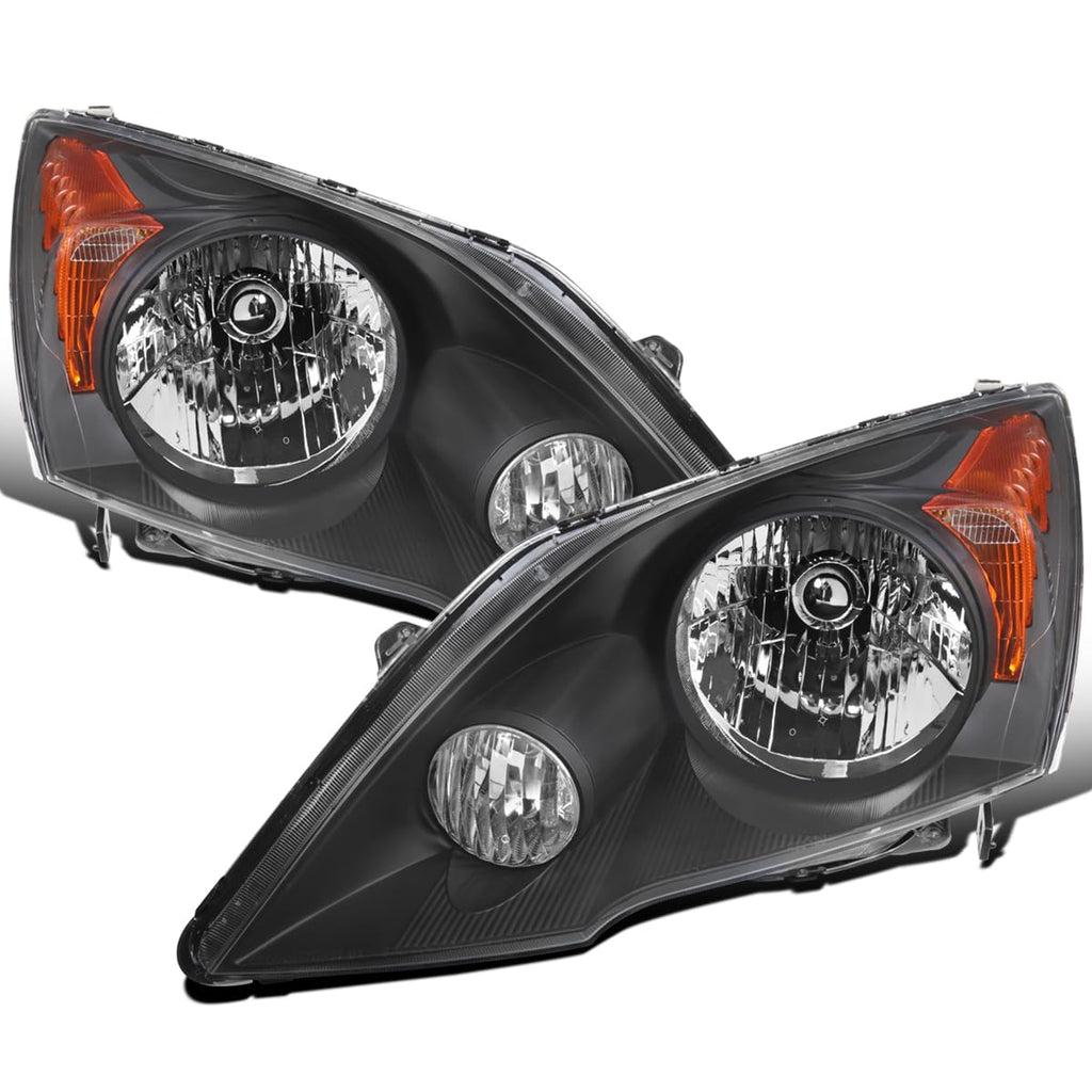 Black Halogen Headlights Pair Q582