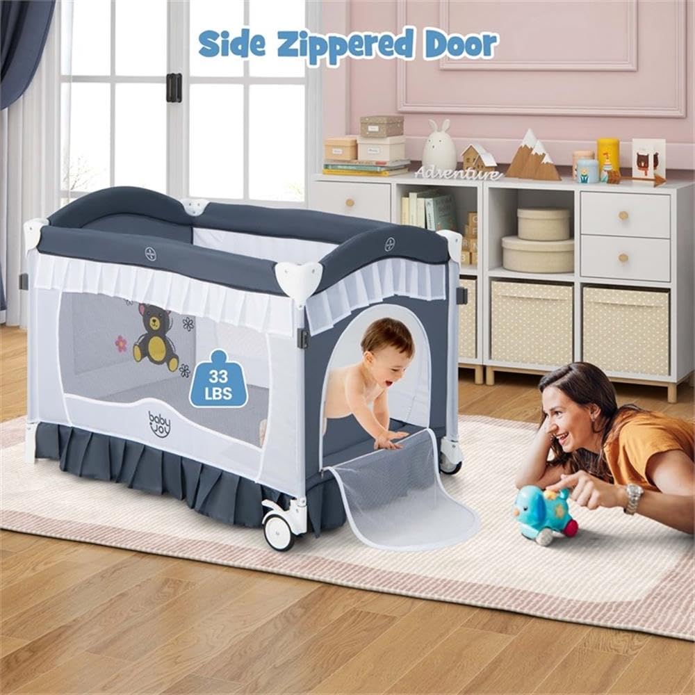 Portable Baby Crib with Bassinet and Changing Table B203291