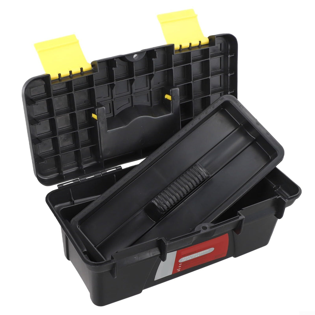 10 Inch Black Plastic Toolbox with Dual Layer Organization B938