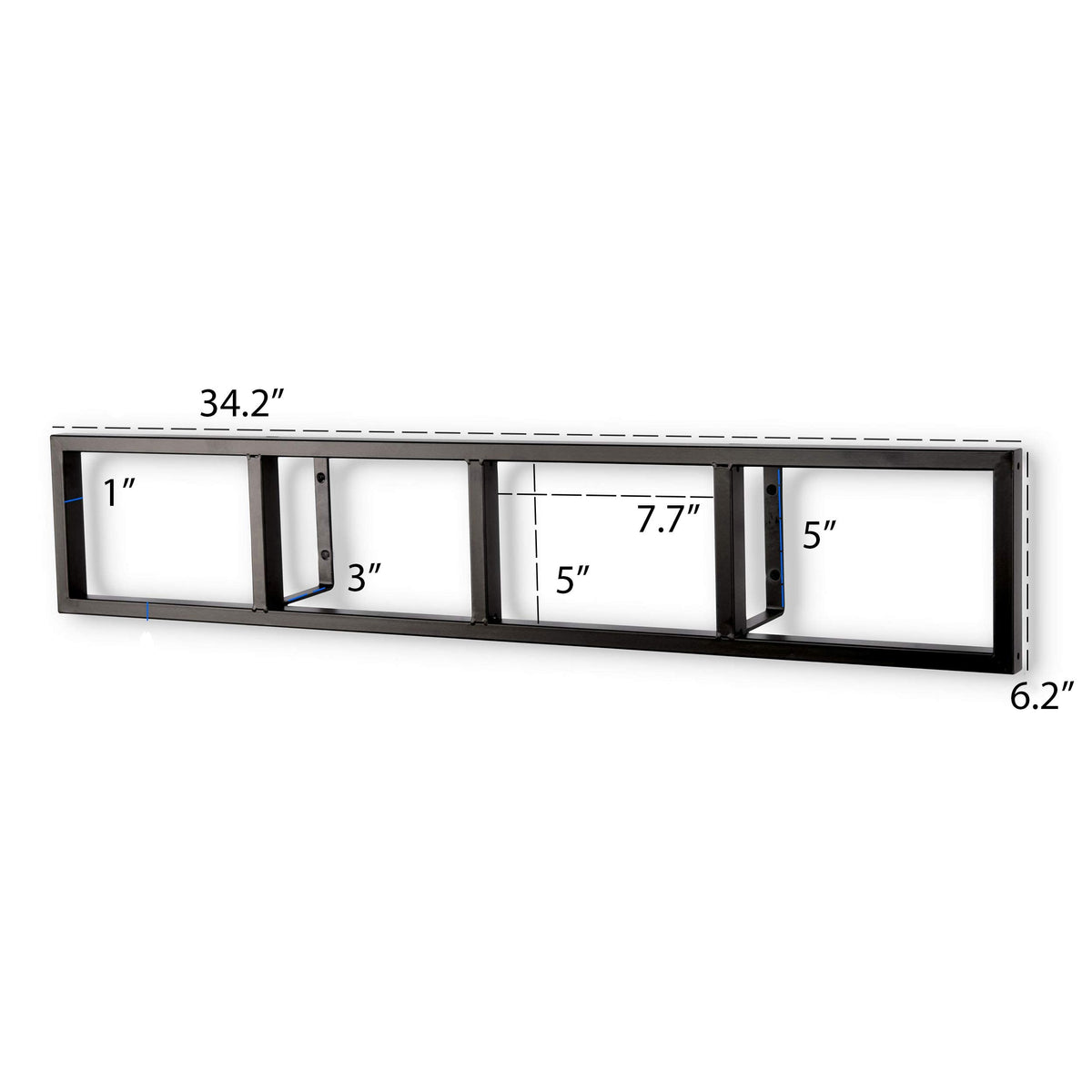 34 Inch Media Storage Rack Organizer Metal Floating Shelf Set of 2 Black R987