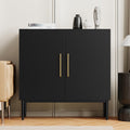 Black Storage Cabinet with Doors and Adjustable Shelf B66014
