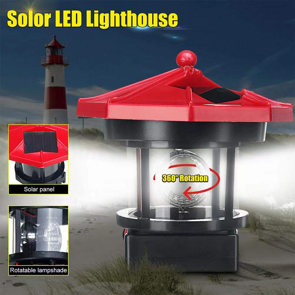 Black and White Solar Lighthouse Decorative Lights F161001