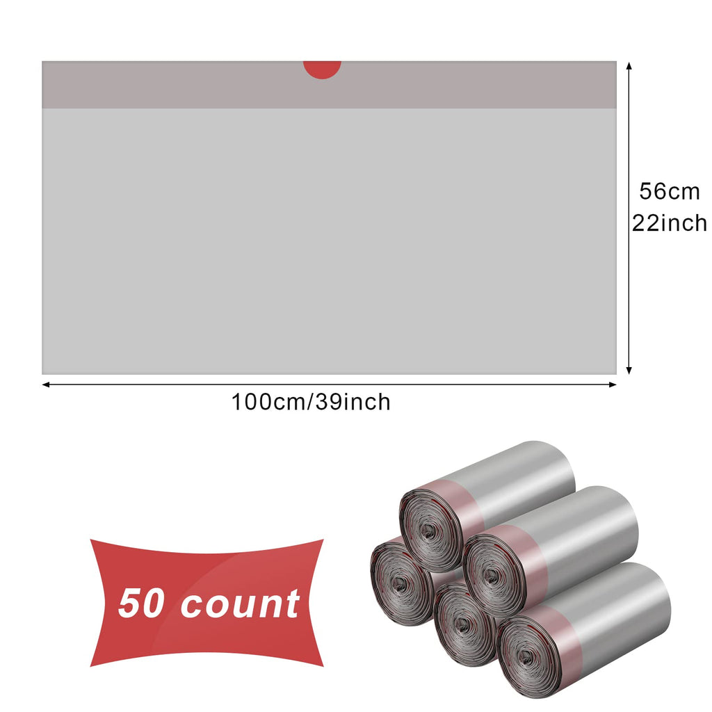 50 Count Jumbo Cat Litter Box Liners 39 x 22 Inch Gray Red G686