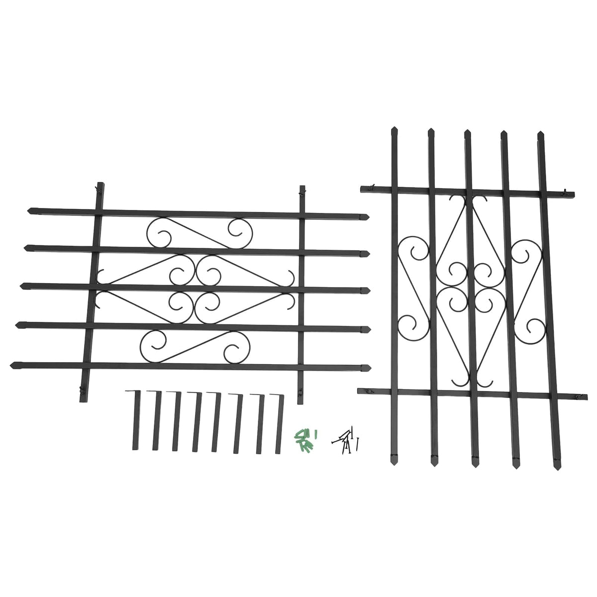 Black 24" x 36" 2 Packs Window Security Bars E32099