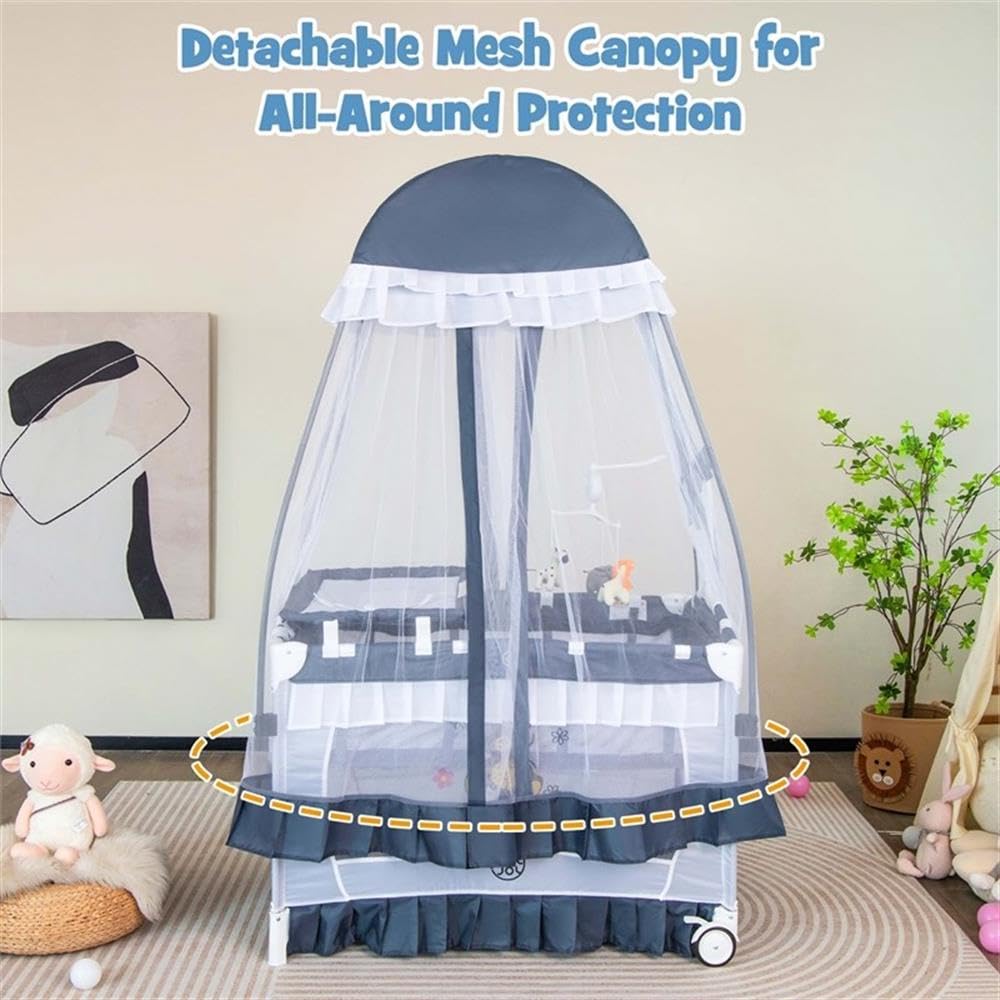 Portable Baby Crib with Bassinet and Changing Table B203291