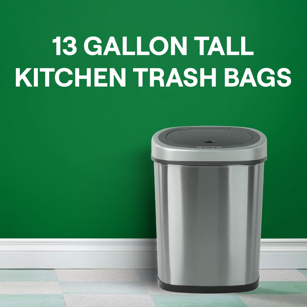 13 Gallon Drawstring Tall Kitchen Trash Bags I47069
