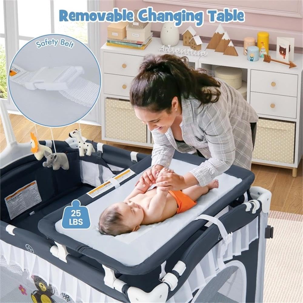Portable Baby Crib with Bassinet and Changing Table B203291