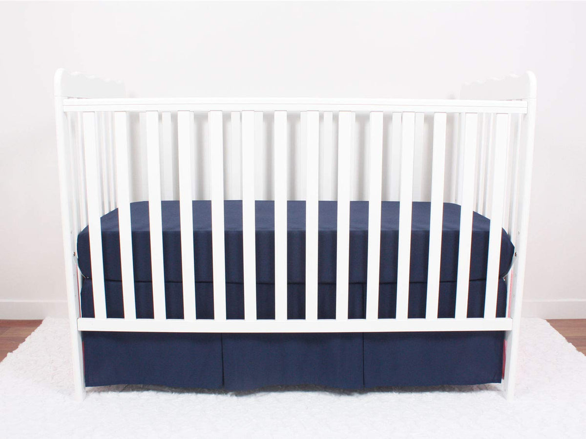 3-Pack Fitted Crib Sheets Set, 9" Deep Microfiber, Navy Blue Charcoal Gray R148