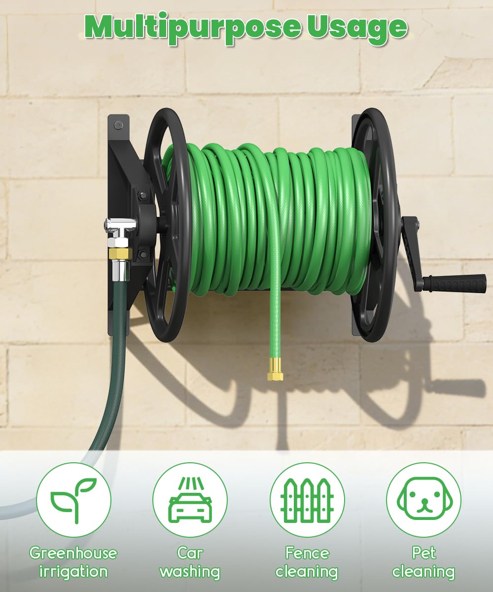 Wall Mounted Garden Hose Reel with Leader Hose Z71254