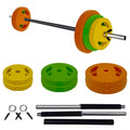 Adjustable Barbell Set, 40LB, Black, PU, Padded Grip L2914