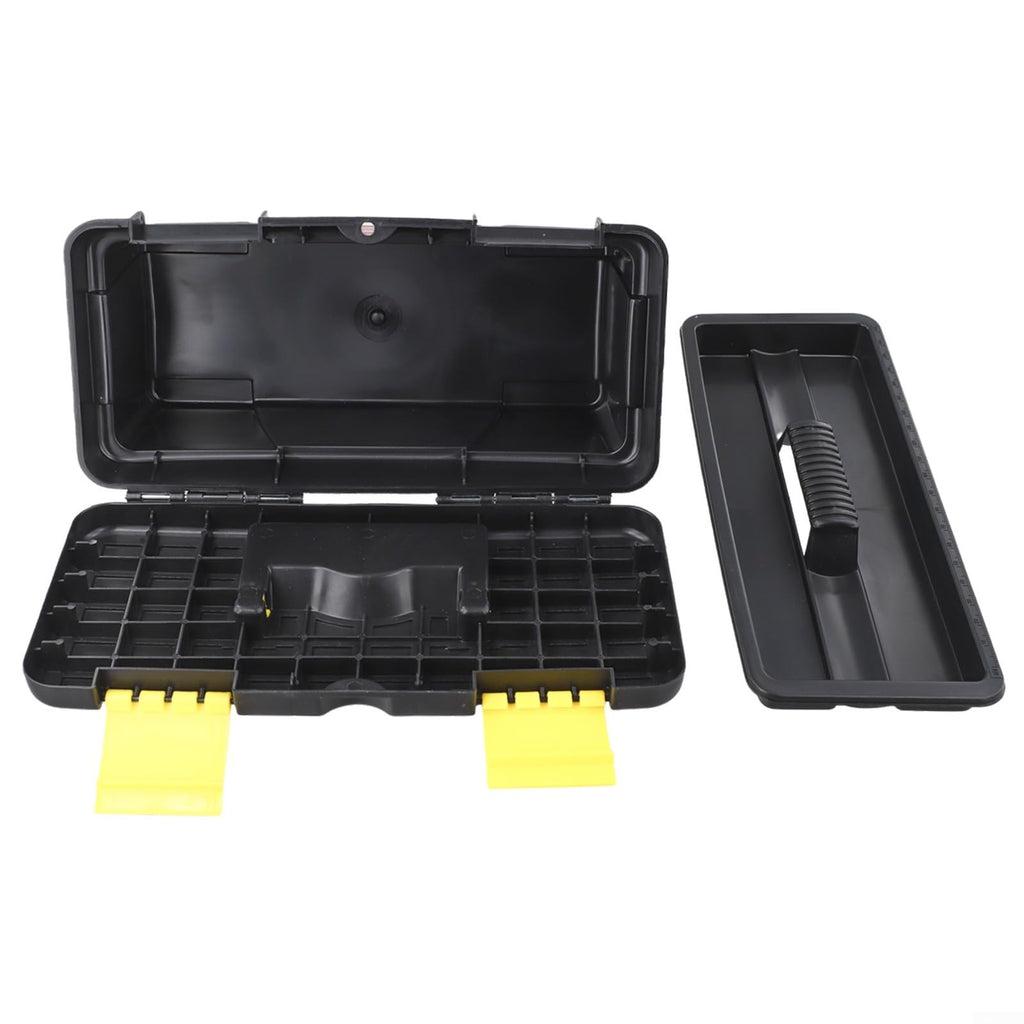 10 Inch Black Plastic Toolbox with Dual Layer Organization B938