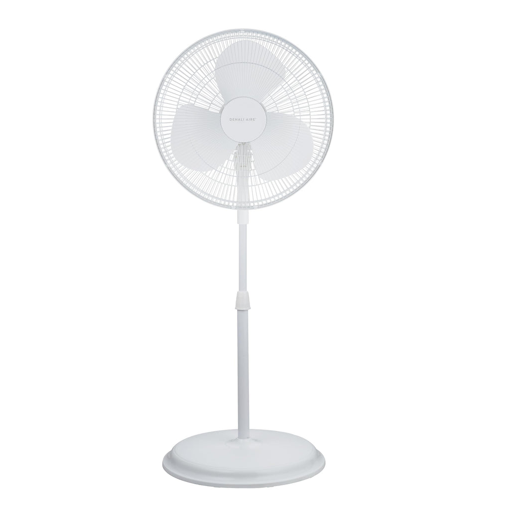 16" Oscillating Pedestal Fan with 3 Speed Settings, White B5909