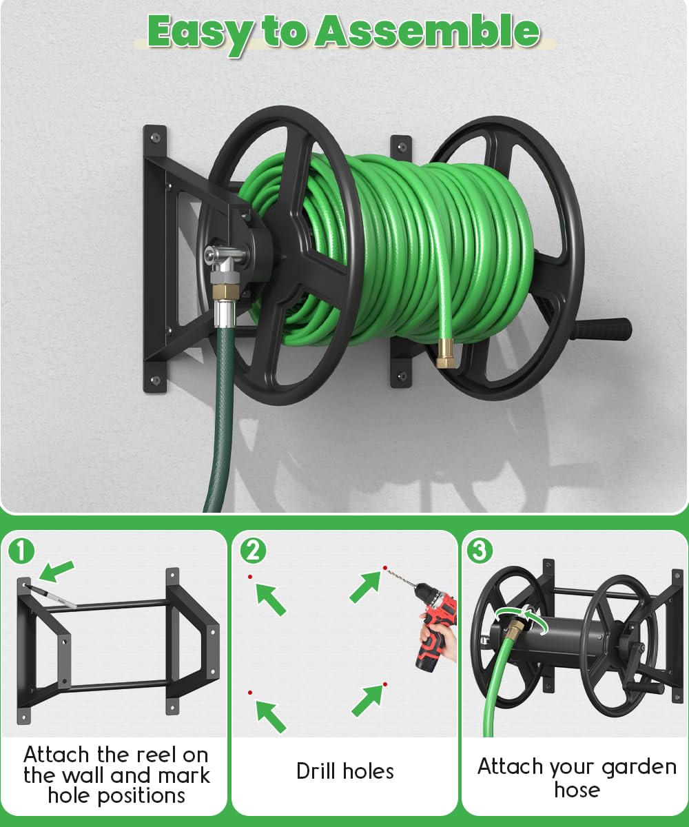 Wall Mounted Garden Hose Reel with Leader Hose Z71254