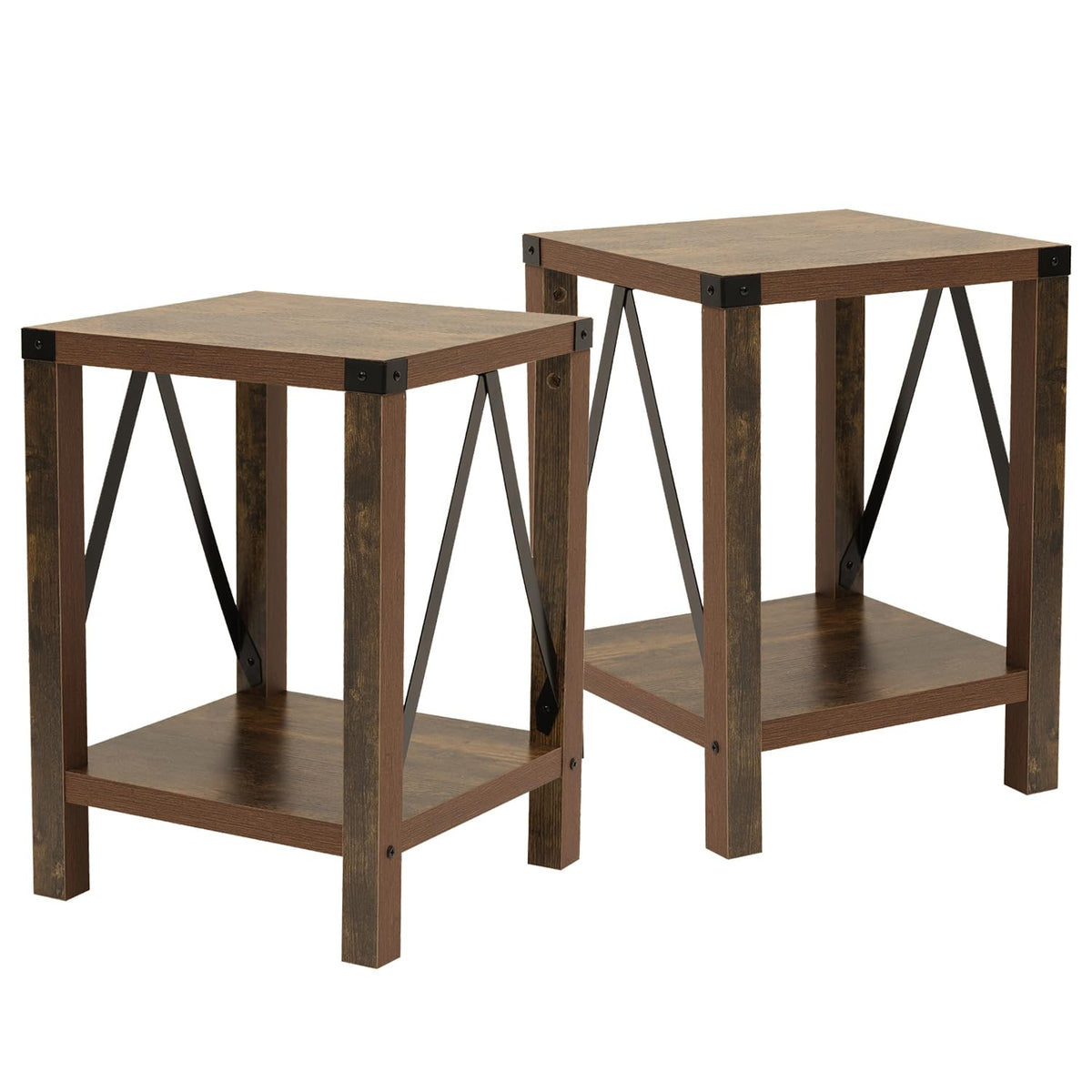 Brown 2-Tier Square End Table Q9947