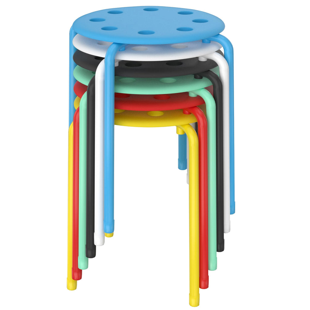 6 Piece Stacking Stools 17.7 Inch Colorful G5705