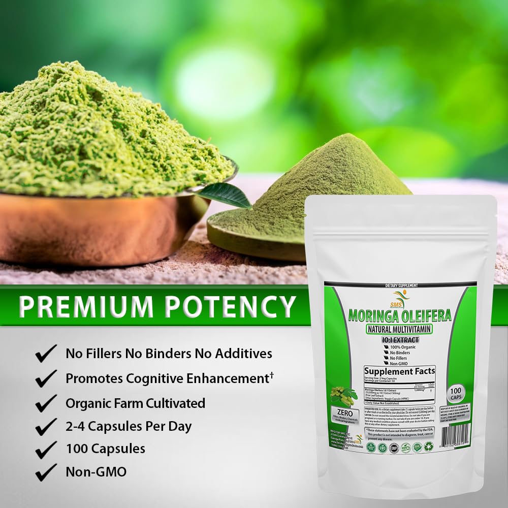 Moringa Oleifera 100 Veggie Capsules 1000mg Leaf Powder G781992