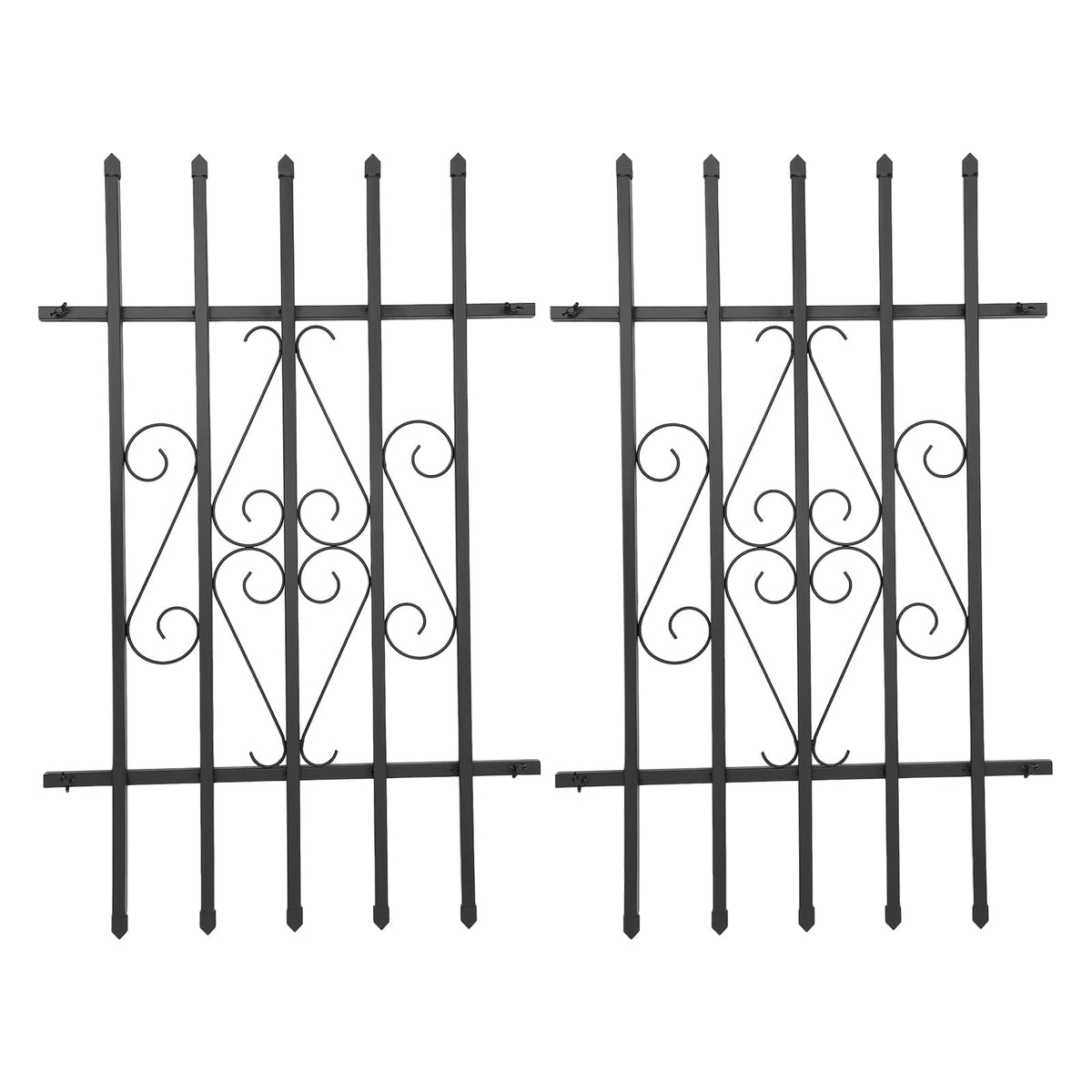 Black 24" x 36" 2 Packs Window Security Bars E32099