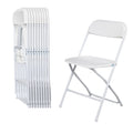 10 Pack White Folding Chairs 350LBS Capacity Steel L43355