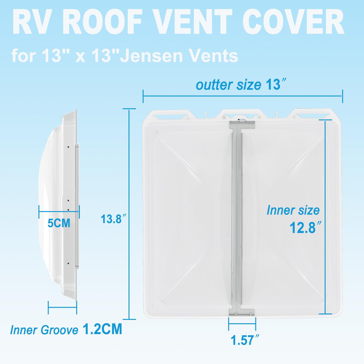 White 13" x 13" RV Roof Vent Cover Replacement V2257