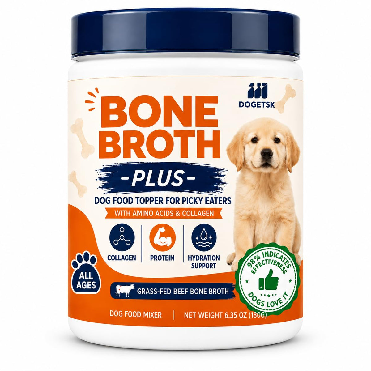 Beef Bone Soup Dog Supplement with Collagen and Protein G28281
