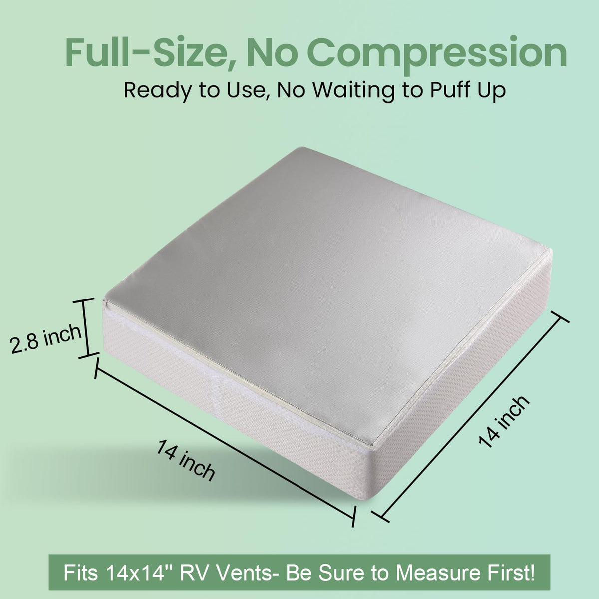 Waterproof Non Slip 14x14 In RV Vent Insulator and Camper Skylight Cover C7645