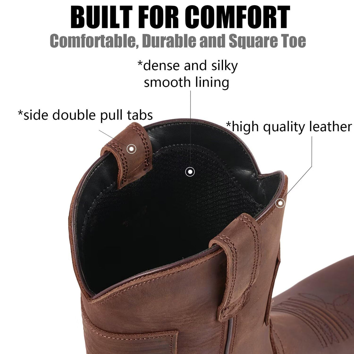 Western Cowboy Boots Square Toe E29520