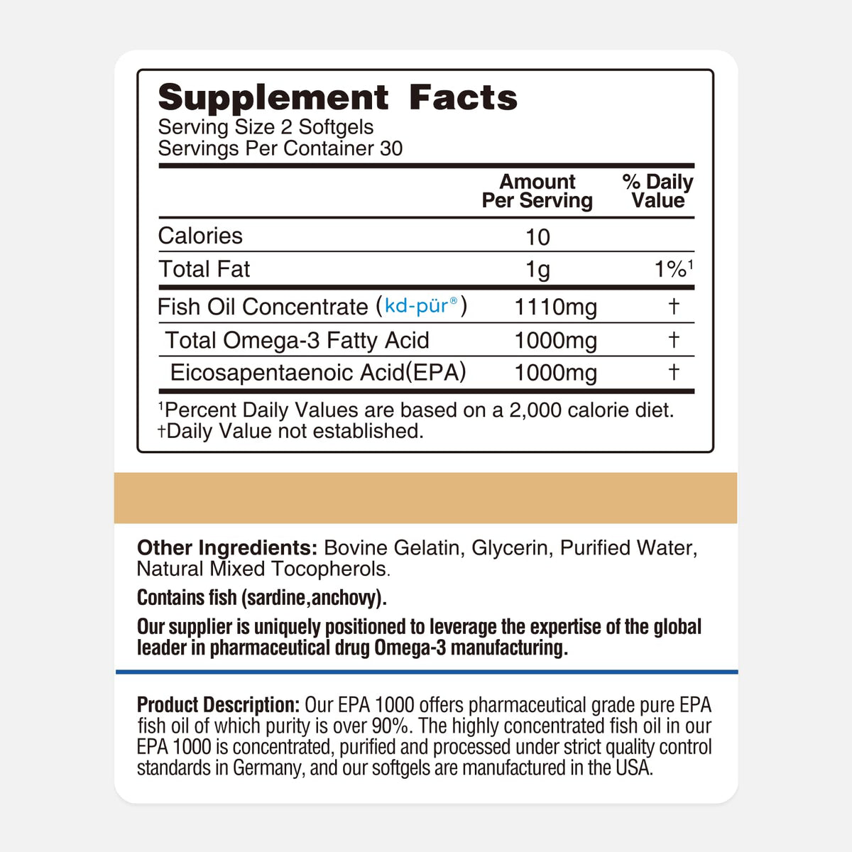 Omega 3 Fish Oil 1000mg Mini Softgels 60 Count T789