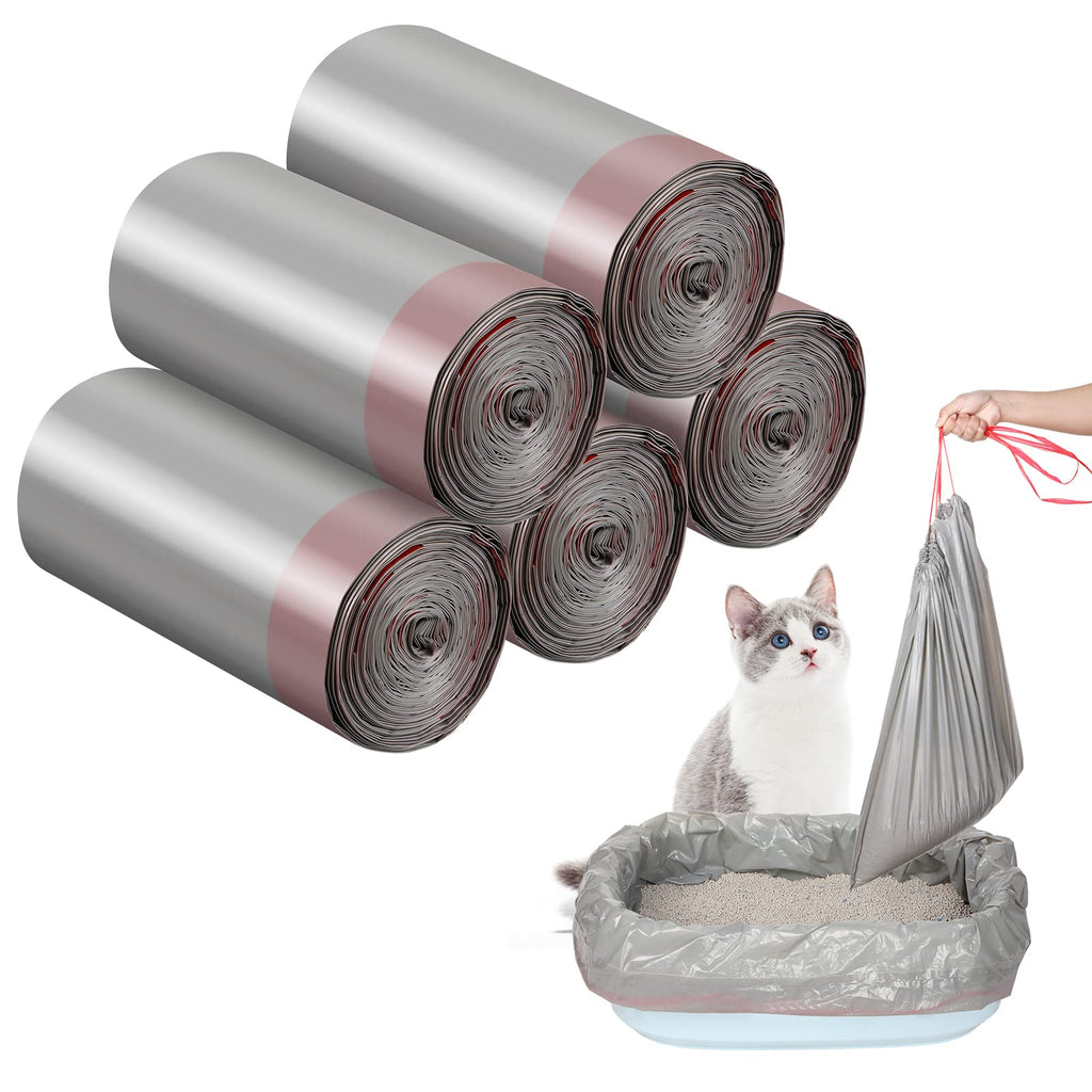 50 Count Jumbo Cat Litter Box Liners 39 x 22 Inch Gray Red G686