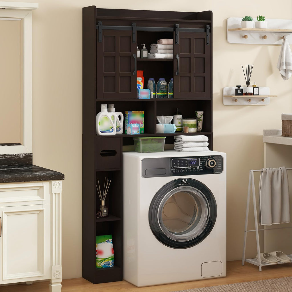 Over The Toilet Storage Cabinet with Sliding Doors W907