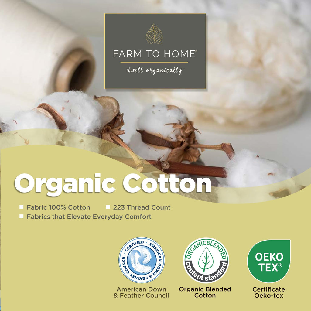 Feather and Down Pillows, 100% Organic Cotton Cover Z994406