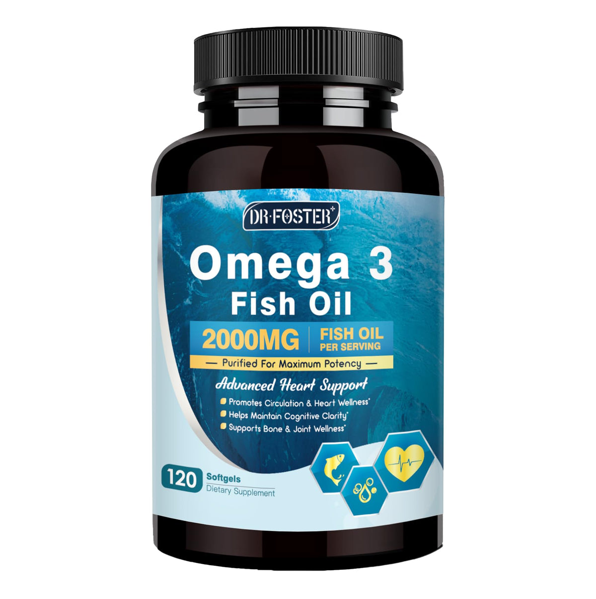 Omega-3 Fish Oil 2000mg 120 Softgels I87740