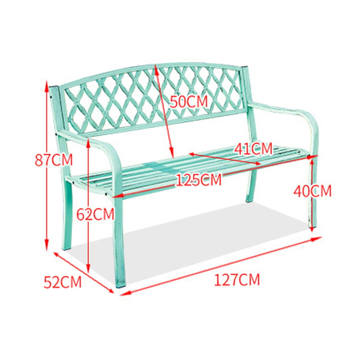 Metal Bench with Mesh Pattern O241