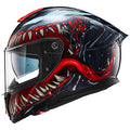Full Face Dual Visor Motorcycle Helmet with Rear Wing D672