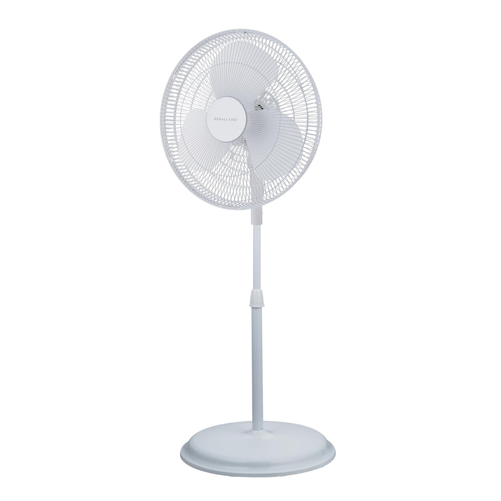 16" Oscillating Pedestal Fan with 3 Speed Settings, White B5909